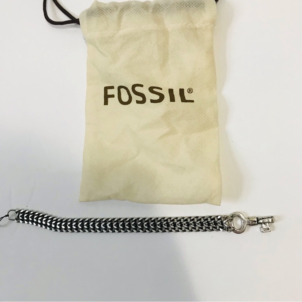 New FOSSIL Silver Chain Bracelet